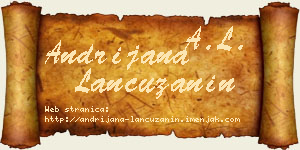 Andrijana Lančužanin vizit kartica